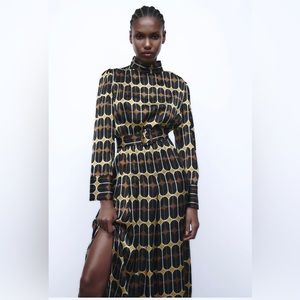 NWT ZARA printed midi dress
